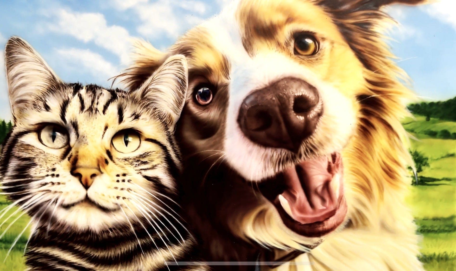 Gato y Perro — Aerografía sobre lienzo
